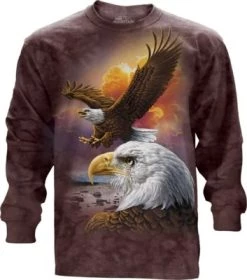 The Mountain Eagle And Clouds USA Long Sleeve T-Shirt