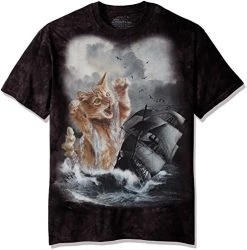 The Mountain Krakitten Unisex T Shirt | Premium, Hand-Dyed | Funny Cat Graphic Tee -Clothing Store 514Ze R5AL. AC