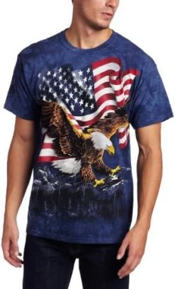 The Mountain Eagle Talon Flag Unisex T Shirt | Premium, Hand-Dyed | Patriotic USA Graphic Tee -Clothing Store 519zmLydzmL. AC