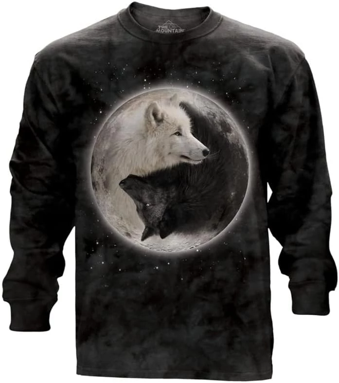The Mountain Ying Yang Wolves Long Sleeve T-Shirt 3 The Mountain Ying Yang Wolves Long Sleeve T-Shirt - Image 2