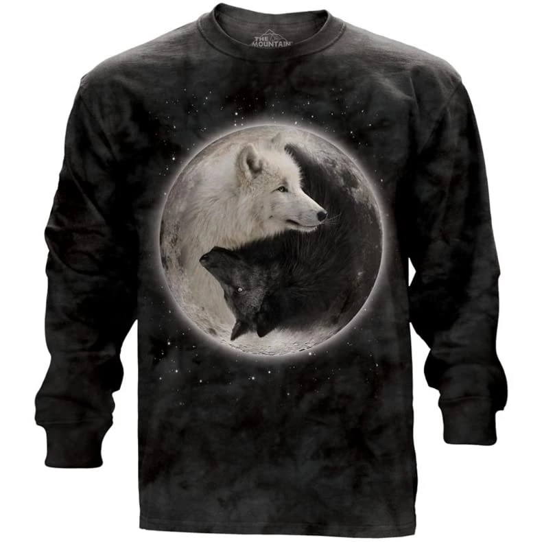 The Mountain Ying Yang Wolves Long Sleeve T-Shirt 2 The Mountain Ying Yang Wolves Long Sleeve T-Shirt